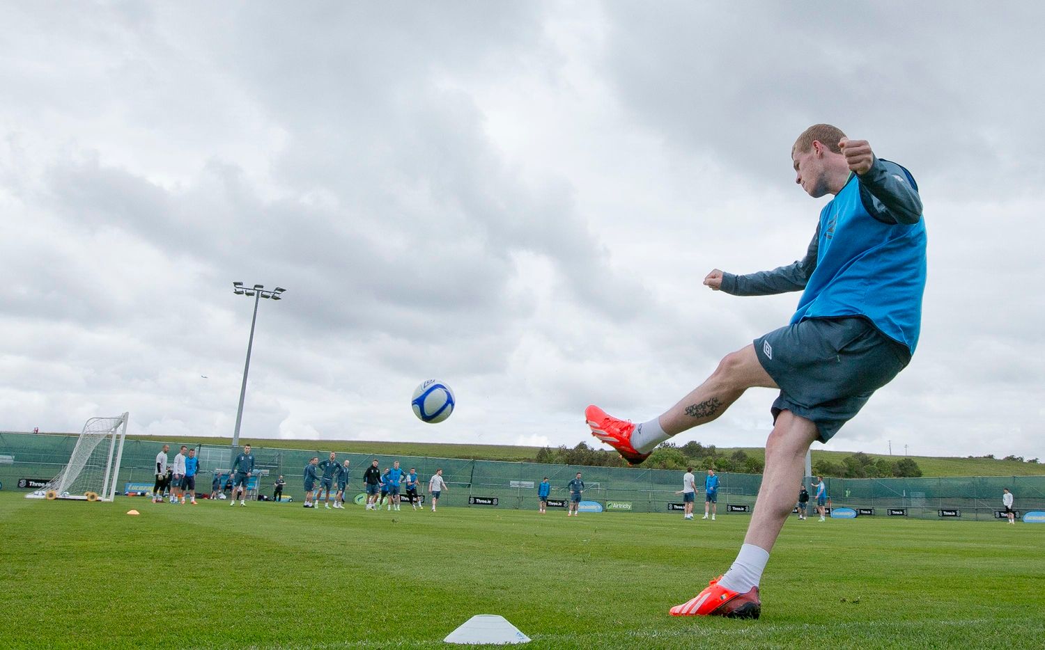 James McClean takes a corner in training 1/6/2013