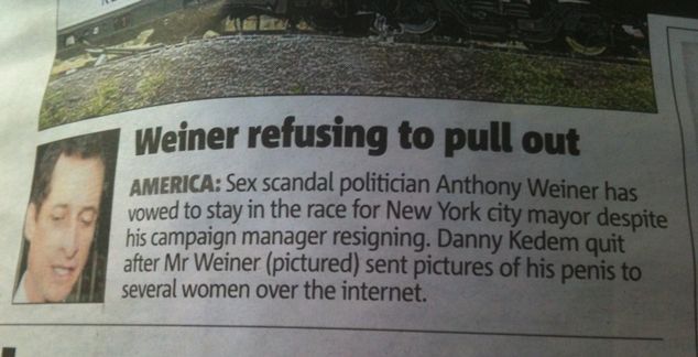 Weiner headline