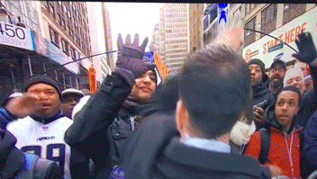 GIF: Reporter gives fan an 'Eye Five' in the build-up to the ...