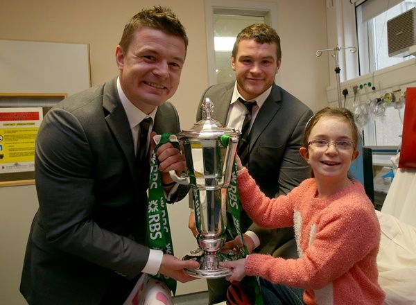 Amy Louise Fenton with Brian O'Driscoll and Jack McGrath 26/3/2014