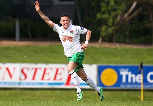 Billy Dennehy celebrates scoring the first goal of the game 21/4/2014