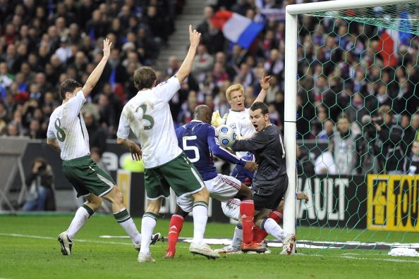 France wins the World Cup 2010 qualifying football match against Ireland in Paris, France on November 18th , 2009.