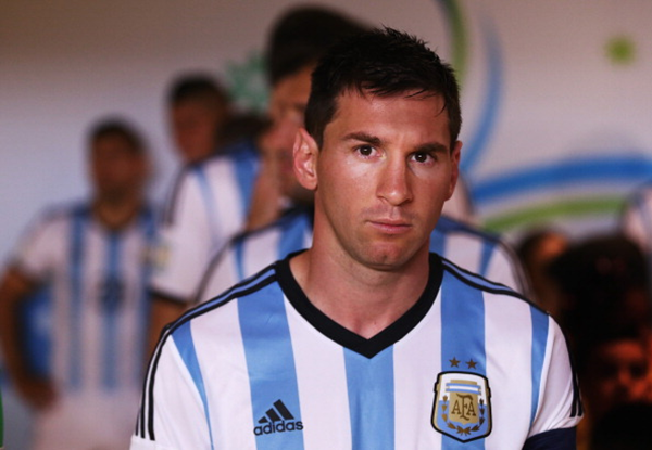 Lionel Messi in the tunnel before Argentina's game against Iran.