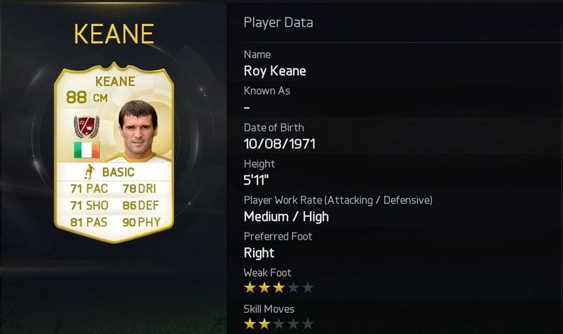 Keane FIFA legends