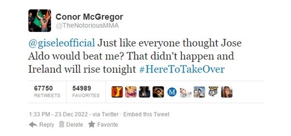 McGregor Tweet back
