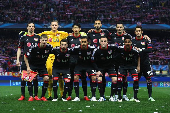 during the UEFA Champions League round of 16 match between Club Atletico de Madrid and Bayer 04 Leverkusen at Vicente Calderon Stadium on March 17, 2015 in Madrid, Spain.