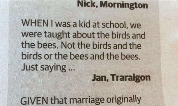 Newspaper letter marriage
