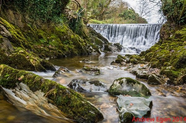 the weir on the Silver River Slieve Blooms Mountain Cadamstown