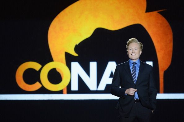 NEW YORK, NY - MAY 14: Conan O'Brien speaks onstage at the TBS / TNT Upfront 2014 at The Theater at Madison Square Garden on May 14, 2014 in New York City.  24674_002_1242.JPG  (Photo by Dimitrios Kambouris/Getty Images for Turner)