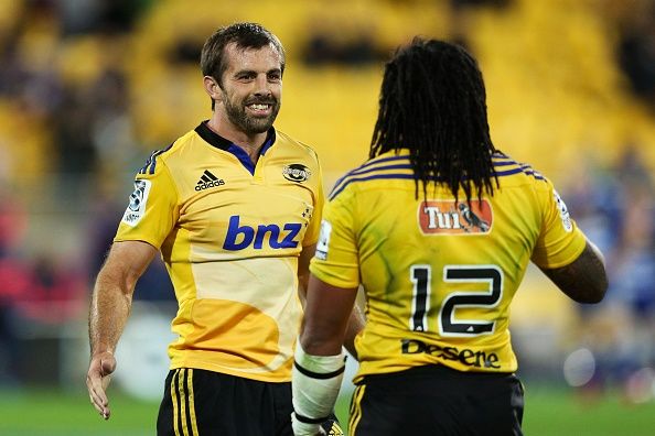 during the round eight Super Rugby match between the Hurricanes and the Stormers at Westpac Stadium Stadium on April 3, 2015 in Wellington, New Zealand.