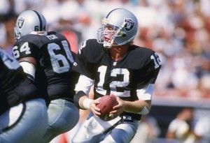 4 Oct 1992: Quarterback Todd Marinovich of the Los Angeles Raiders looks to pass the ball during a game against the New York Giants at the Los Angeles Memorial Stadium in os Angeles, California. The Cowboys won the game, 13-10Mandatory Credit: Ken Levin