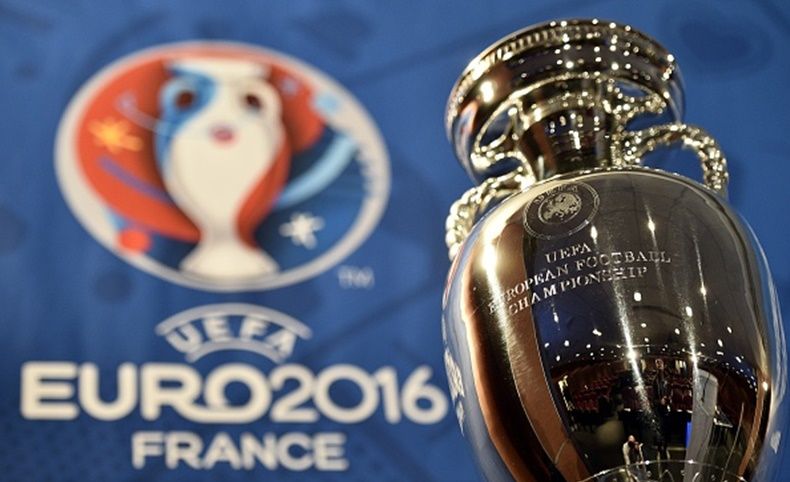A picture taken on May 12, 2015 in Paris shows the Henri Delaunay cup, the trophy of the UEFA European Football Championship. The Euro 2016 event will feature 24 countries for the first time, up from 16 in 2012, and France becomes the first country to stage the European Championship three times. AFP PHOTO / FRANCK FIFE (Photo credit should read FRANCK FIFE/AFP/Getty Images)