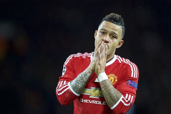 Memphis Depay of Manchester United during the UEFA Champions League group B match between Manchester United and PSV Eindhoven on November 25, 2015 at Old Trafford in Manchester, England(Photo by VI Images via Getty Images)