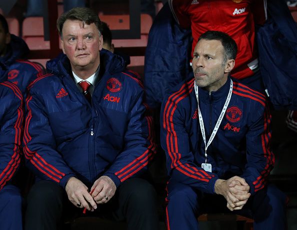 BOURNEMOUTH, ENGLAND - DECEMBER 12: Louis van Gaal, Manager of Manchester United and Assistant coach Ryan Giggs prior to the Barclays Premier League match between A.F.C. Bournemouth and Manchester United at Vitality Stadium on December 12, 2015 in Bournemouth, United Kingdom. (Photo by Steve Bardens/Getty Images)