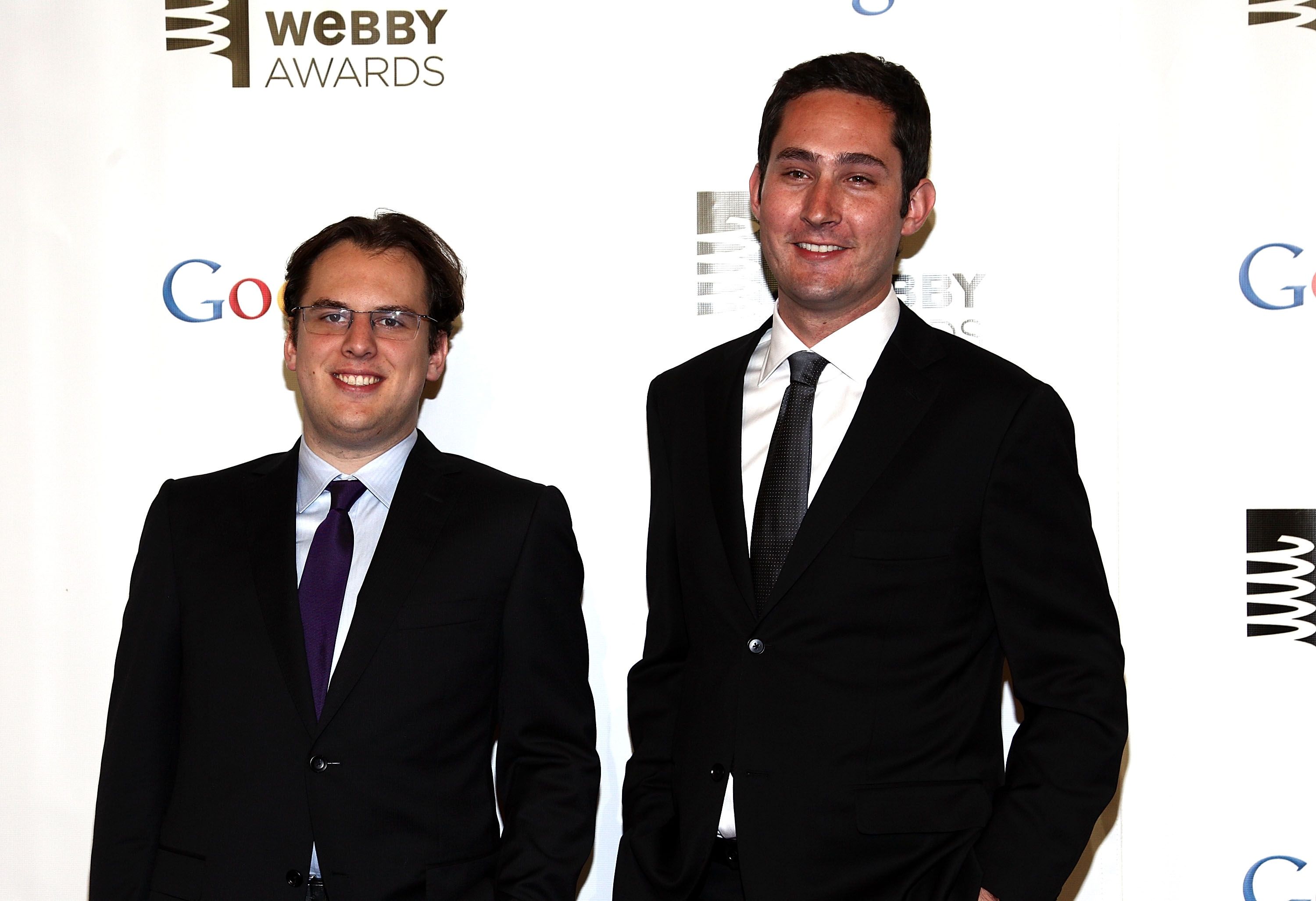 NEW YORK, NY - MAY 21: (L-R) Kevin Systrom and Mike Krieger attend the 16th Annual Webby Awards at Hammerstein Ballroom on May 21, 2012 in New York City. (Photo by Paul Zimmerman/Getty Images)
