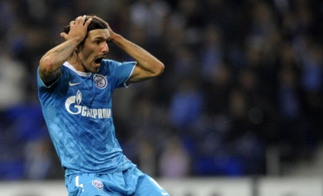 FC Zenit's Portuguese forward Danny reacts during the UEFA Champions League, Group G, football match between Zenit St Petersburg and FC Porto at the Dragao Stadium in Porto on December 6, 2011. AFP PHOTO / MIGUEL RIOPA (Photo credit should read MIGUEL RIOPA/AFP/Getty Images)