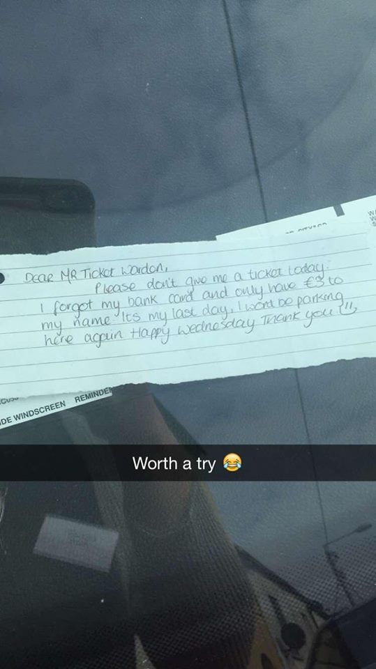 Wexford student parking fine
