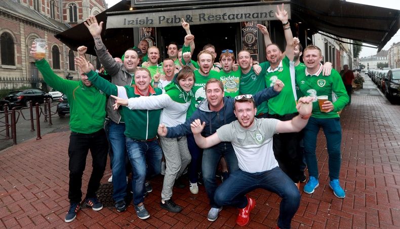Republic of Ireland Fans In France, Lille, France 20/6/2016 Ireland fans from Wayside Celtic enjoy the atmosphere in Lille Mandatory Credit ©INPHO/James Crombie