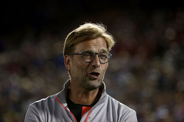 PASADENA, CA - JULY 27: Liverpool manager Jurgen Klopp looks on prior to the start of the match against Chelsea during the 2016 International Champions Cup at Rose Bowl on July 27, 2016 in Pasadena, California. (Photo by Jeff Gross/Getty Images)