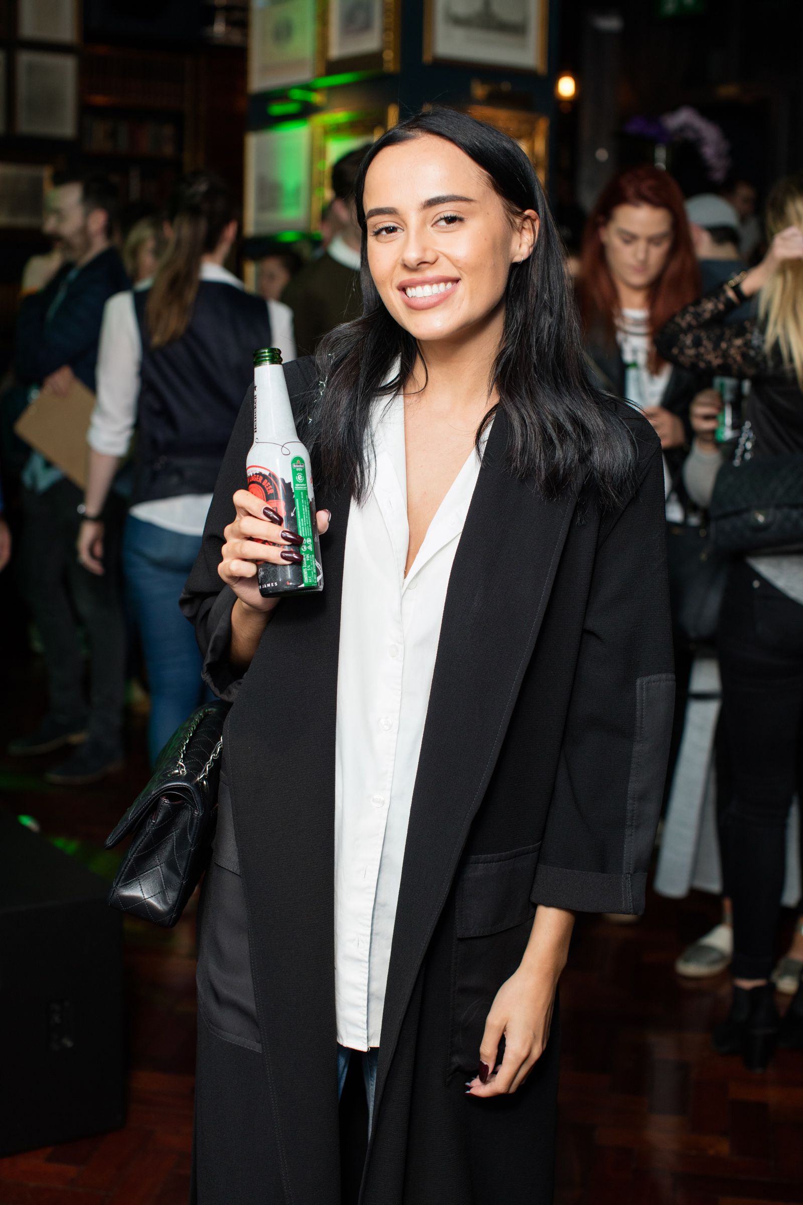 Lauren Bejaoui at the exclusive launch of the ‘Heineken Star Series’, a series of bespoke bottle designs created by Heineken in collaboration with an array of Irish stars, to celebrate the best in Irish arts, culture, music and sport. Kicking off the collaborative series was Irish singer-songwriter Gavin James who performed a few of his well known hits after a live Q&A style interview in The Ivy, Parliament Street. #StarSeries @Heineken_IE www.facebook.com/HeinekenIE Photo: Anthony Woods