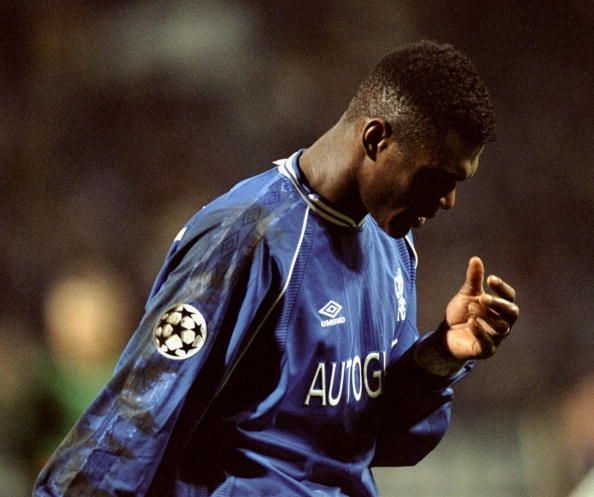 29 Feb 2000: A dejected Marcel Desailly of Chelsea after the European Champions League game against Olympique De Marseille played in the Stade Velodrome in Marseille, France. The match finished 1-0 to Marseille. Mandatory Credit: Ben Radford /Allsport