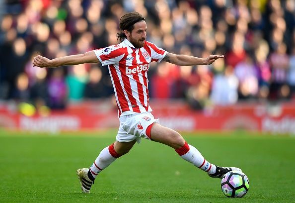 during the Premier League match between Stoke City and Sunderland at Bet365 Stadium on October 15, 2016 in Stoke on Trent, England.