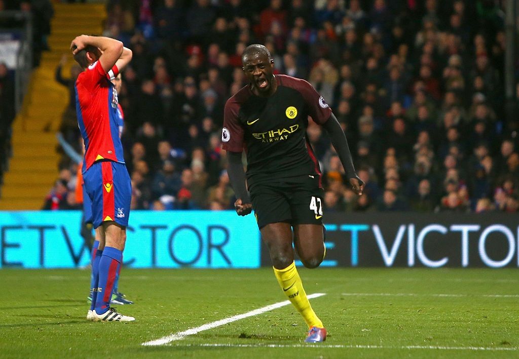 during the Premier League match between Crystal Palace and Manchester City at Selhurst Park on November 19, 2016 in London, England.