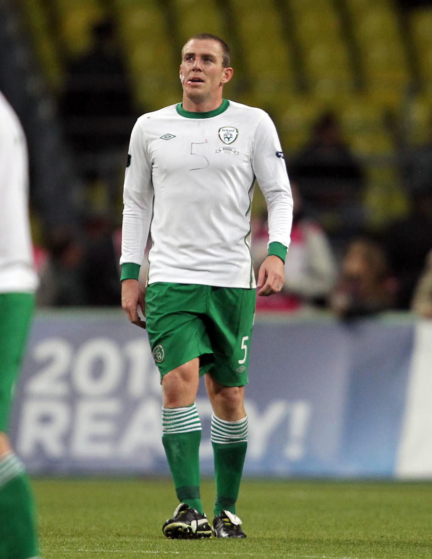 UEFA Euro 2012 Qualifier 6/9/2011 Russia vs Republic of Ireland Ireland's Richard Dunne with the number 5 written on his jersey Mandatory Credit ©INPHO/Donall Farmer