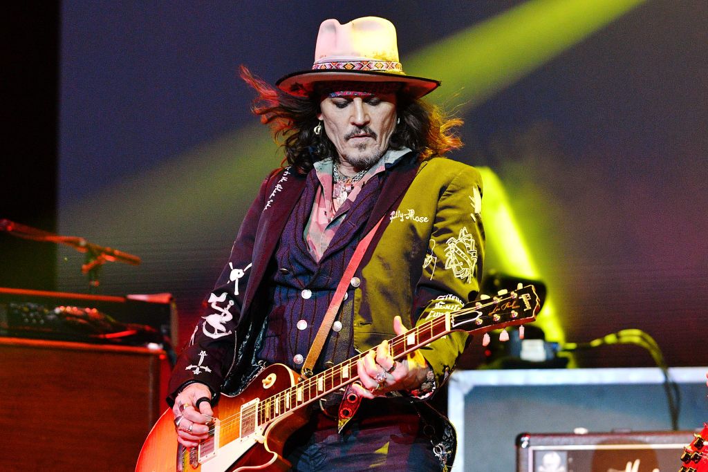 Johnny Depp performing with the Hollywood Vampires