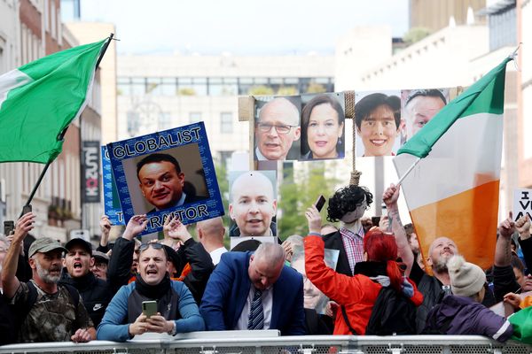 Protests outside the Dail